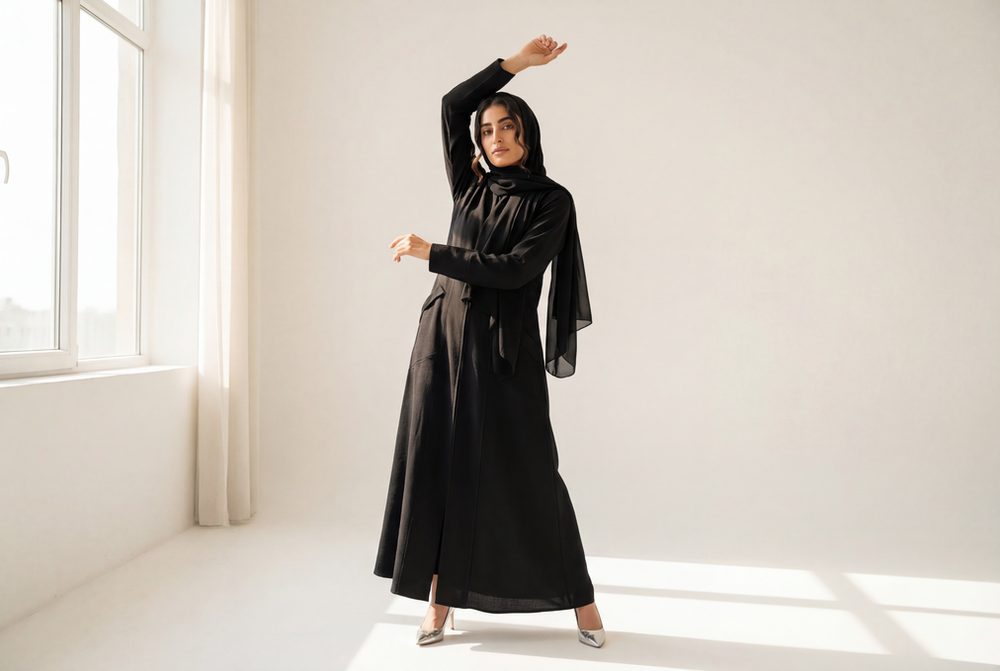 Model in a black abaya