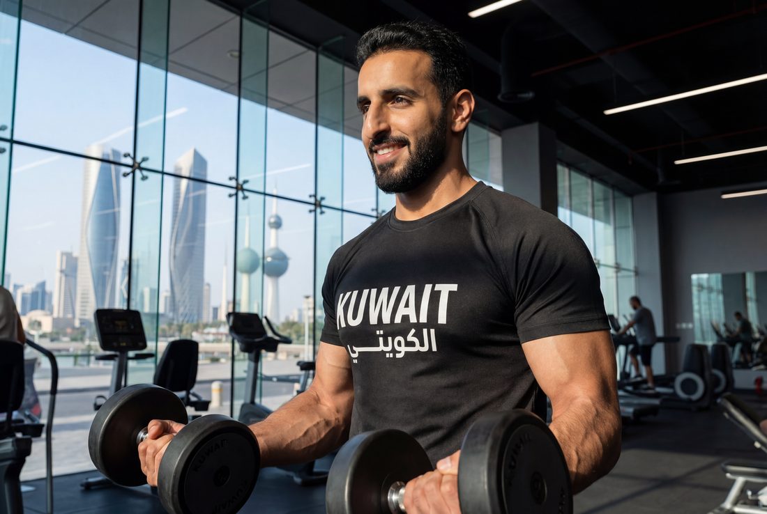AI brand ambassador training in a Kuwait City gym
